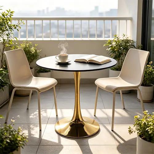 Mid-Century Black Marble Tulip Table by HouseOfZazla