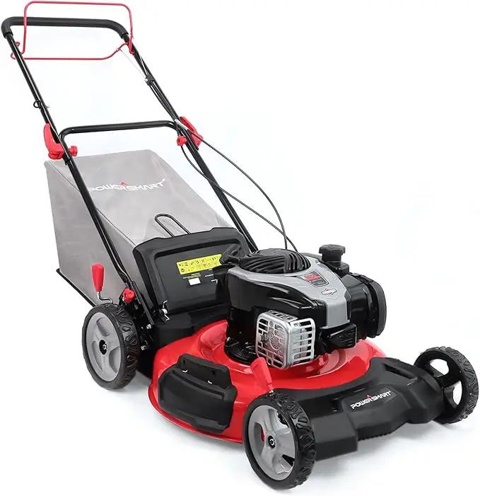 PowerSmart Self Propelled Gas Lawn Mower, 22-Inch with 140cc Briggs and Stratton E550 Engine 3-in-1 Rear-Wheel Drive Lawnmower with Bagging by GreenHaven Gardens