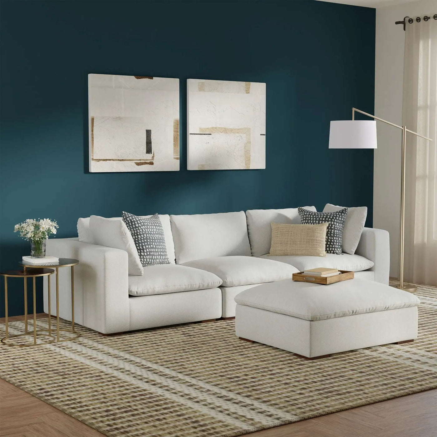 Jasmine - Handcrafted Sofa And Ottoman by Unique Piece Furniture
