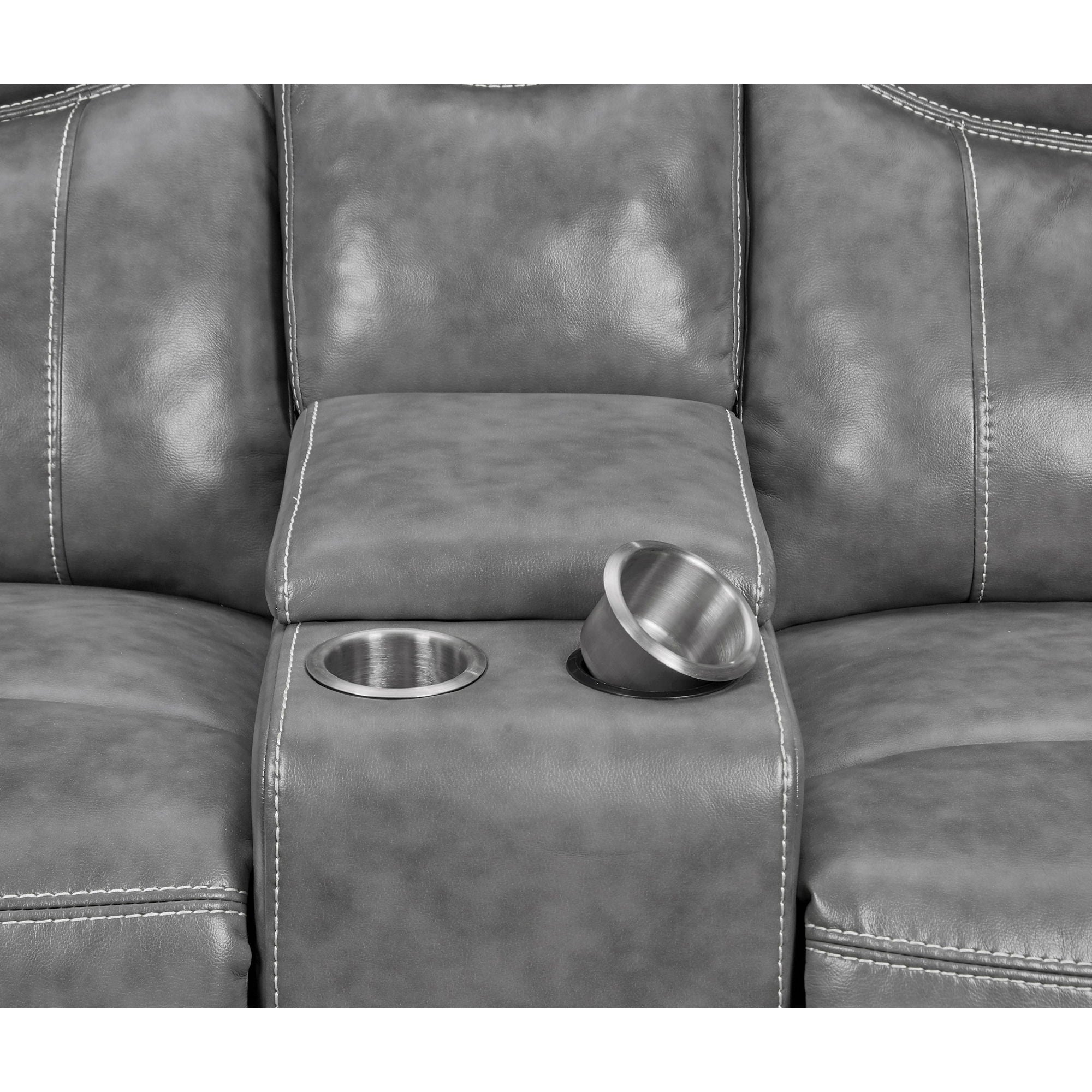 Carmen - Cool Motion Loveseat With Storage, With Reclining Function And Built In Storage - Gray by HouseOfZazla