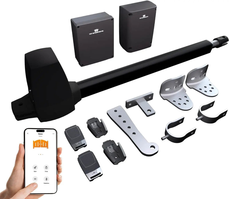 TMT Beagle Single Automatic Gate Opener Up to 16ft and 800lb Heavy Duty Swing Gate, Gate Opener with Remote Control Kit, Electric Gate Openers for Driveway with Powerful Motor (APP Compatible) by GreenHaven Gardens