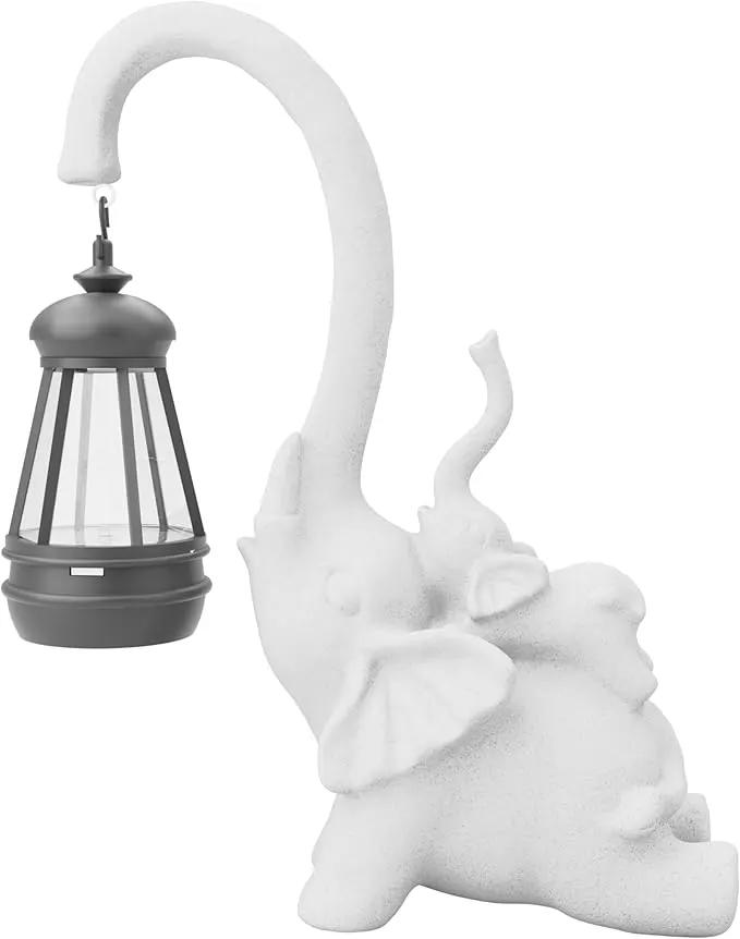 Solar Garden Statue 10 Inch Elephant Decor for Outside Yard Decoration Outdoor Unique Housewarming Gardening Birthday Gifts for Women Grandma by GreenHaven Gardens
