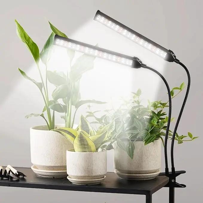 Grow Light LED Gooseneck Lamp,6500K 80W Full Spectrum 144 LED Plant Lamp Clip-on Desk for Indoor Plants Growing, Timer Setting 4/8/12/18H & 5 Dimmable Levels by GreenHaven Gardens