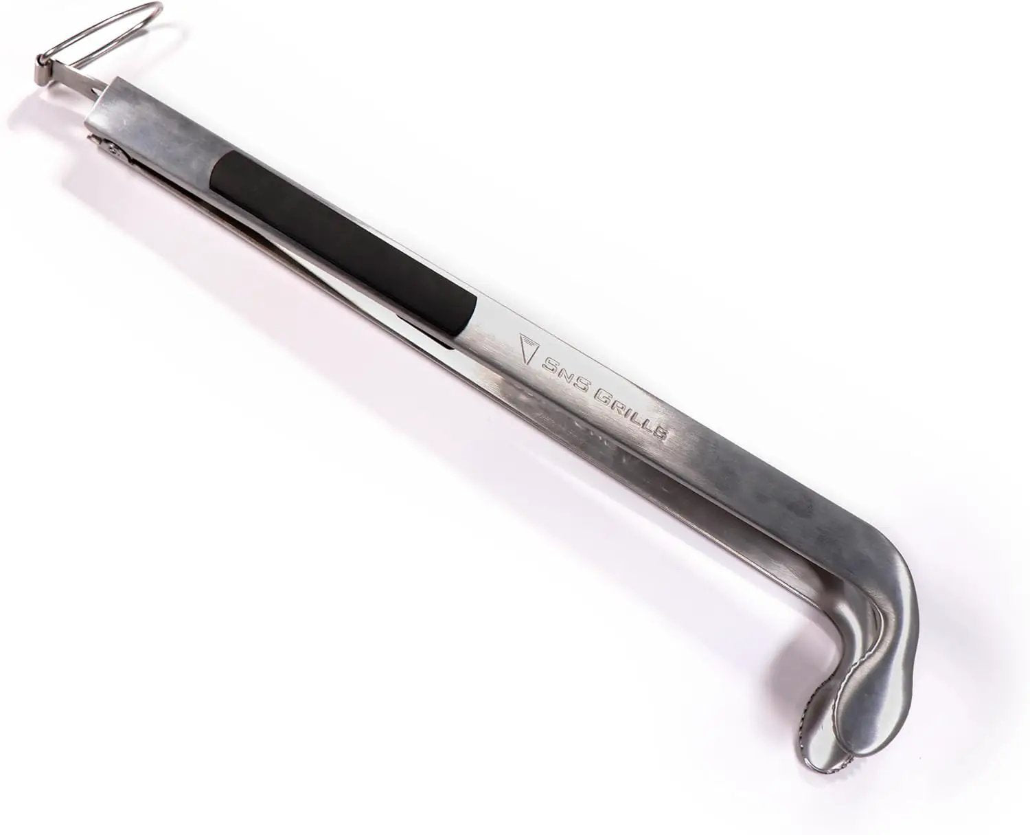 SnS Grills Slow ‘N Sear Cherry Picker Charcoal Tongs with Rubber Handle - Long, Durable Metal Tongs with Angled Head for BBQ, Grilling, and Outdoor Cooking by GreenHaven Gardens