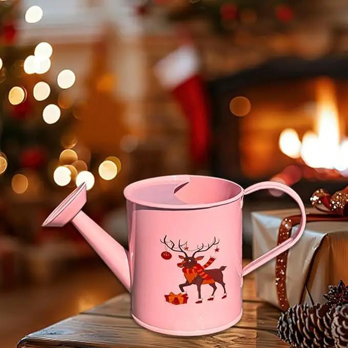 Metal Small Watering Can for Outdoor and Indoor Plants, Watering Can Decor, 500ML (Small Pink) by GreenHaven Gardens