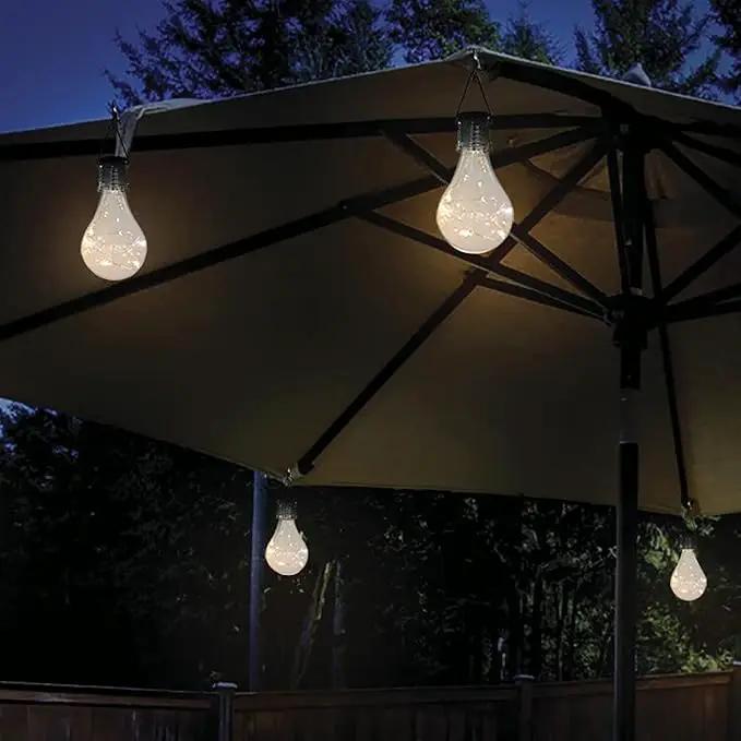 pearlstar Solar Light Bulbs Outdoor Waterproof Garden Camping Hanging LED Light Lamp Bulb Globe Hanging Lights for Home Yard Christmas Party Holiday Decorations (6 Pack-Clear Bulbs) by GreenHaven Gardens