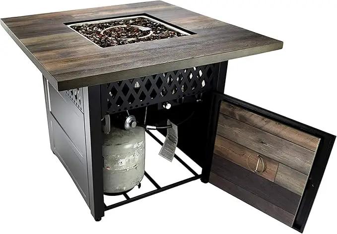 DualHeat by Endless Summer, The Harris, 38" Square Propane Gas Outdoor Fire Pit/Patio Heater by GreenHaven Gardens