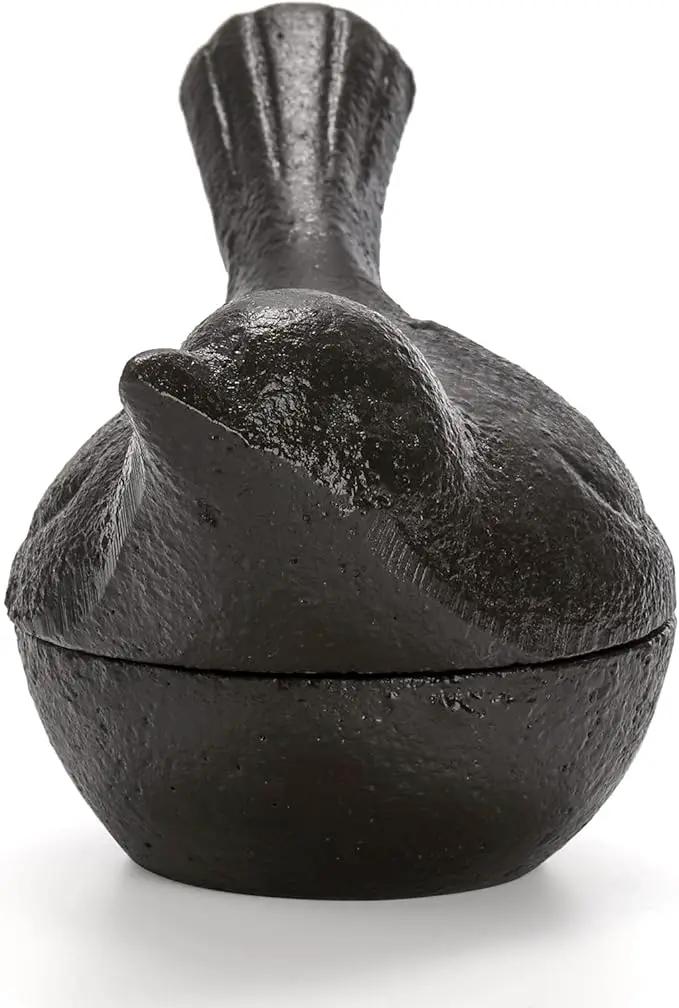 Cast Iron Key Hider, Bird Hide-a-Key Holder, Outdoor Small Garden Statues Ornament, Outside Spare Key Hider Figurine, Indoor Decoration Jewelry Trinkets Box for Ear Studs, Rings, Paper Clips by GreenHaven Gardens