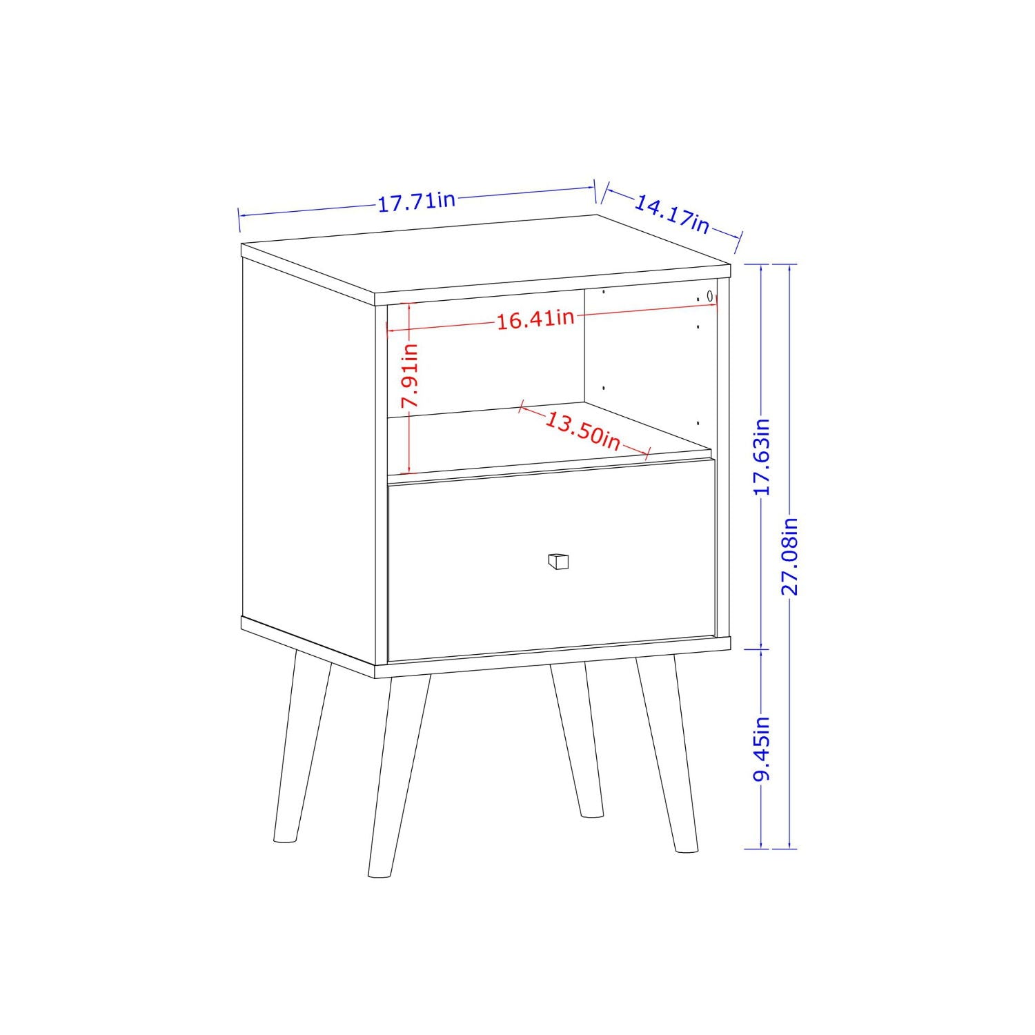 Liberty - Nightstand 1 Drawer For Bedroom by HouseOfZazla