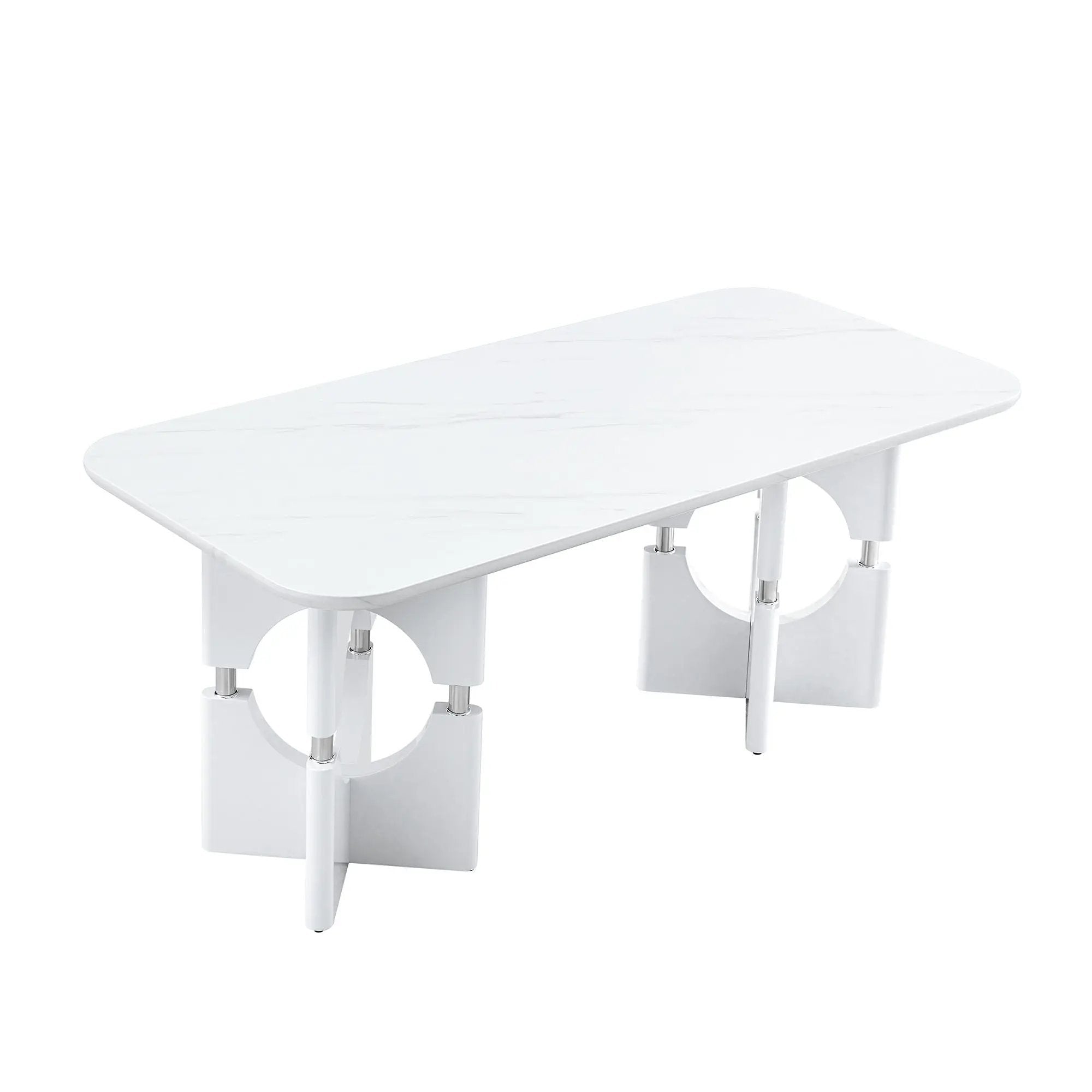 Modern Dining Table With Sleek Hollow-Out Frame And Accents by Unique Piece Furniture