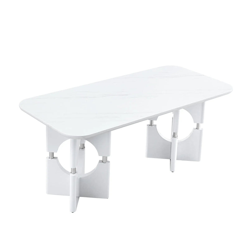 Modern Dining Table With Sleek Hollow-Out Frame And Accents by Unique Piece Furniture