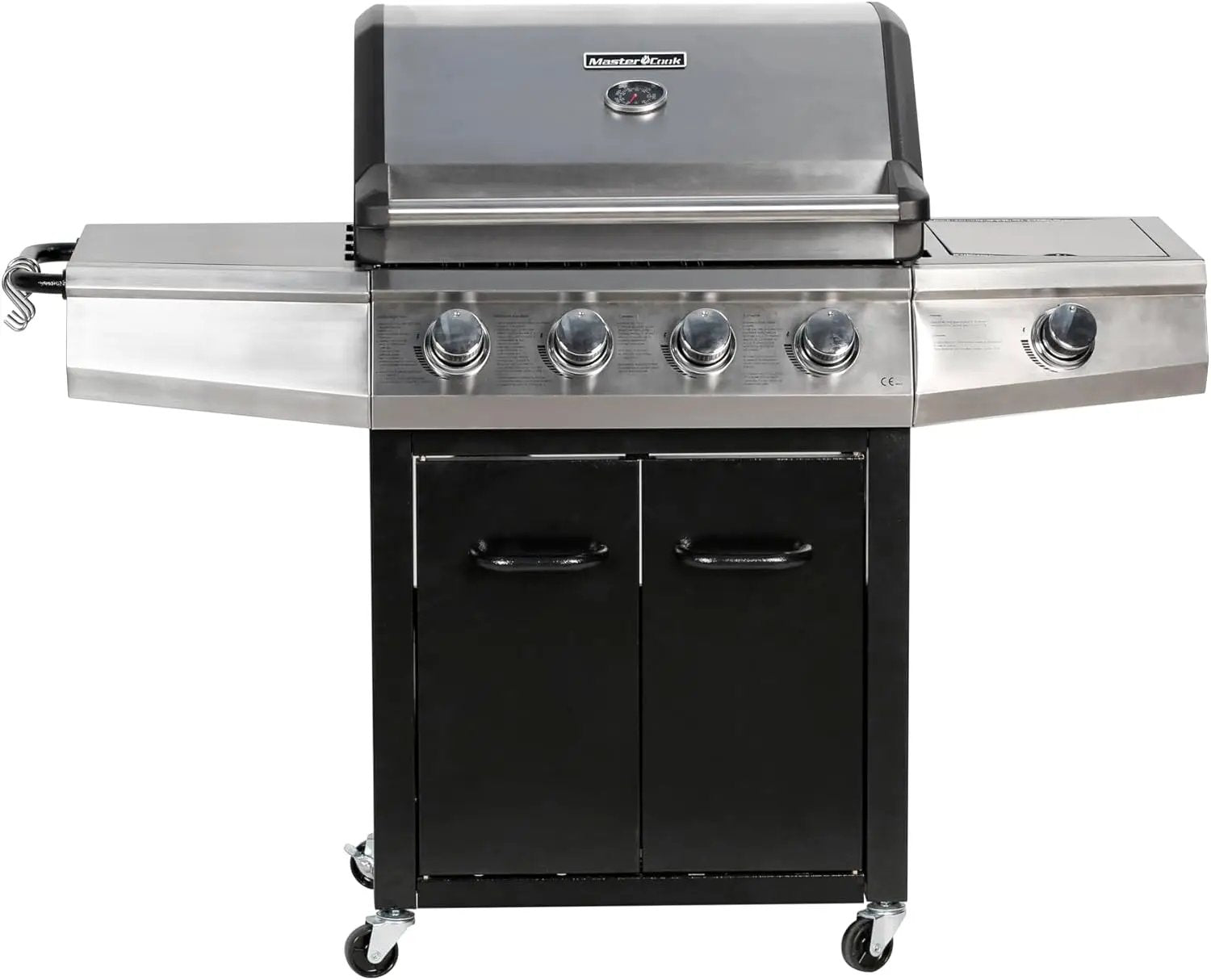 MASTER COOK 4 Burner Gas Grill, 52,000BTU Cabinet Style Grill, Propane Grill with Side Burner, Built with Stainless Steel (Black) by GreenHaven Gardens