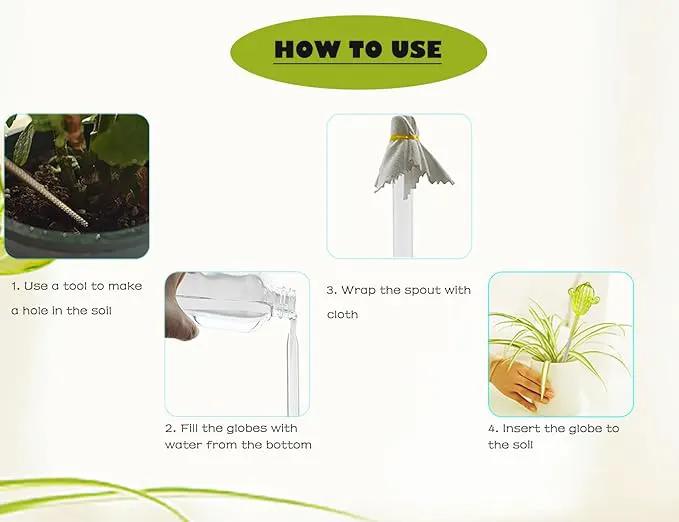Ahhute Plant Watering Globes, Cactus Self Watering Globes, Glass Self Watering Planter Insert, Cacti Plant Watering Devices, Automatic Plant Waterer Indoor, Watering Bulbs, 2 Pack by GreenHaven Gardens