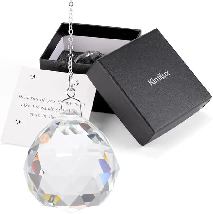 Modern Grief Gift Memorial Gift for Loss of Loved One, Loss of Father, Loss of Mother Remembrance Gifts 40 mm Crystal Ball Rainbow Maker Best for Daily Remembrance by GreenHaven Gardens