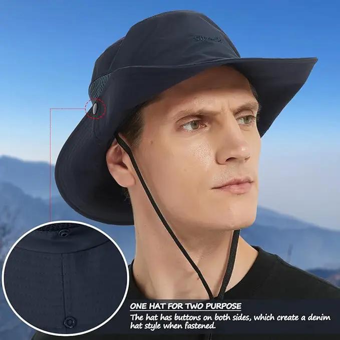 Fishing Hat, UPF50+ Wide Brim Sun Hat for Men Women, UV Protection Hiking Beach Bucket Hats Summer Safari Hat by GreenHaven Gardens