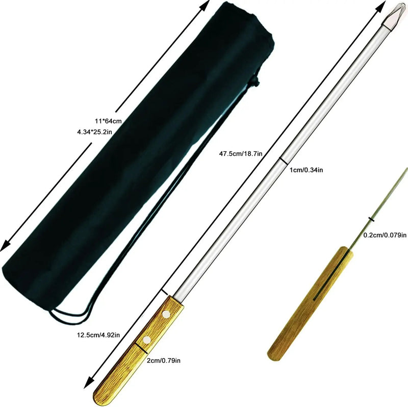 23.5 Inch Extra Long Large Kabob Skewers,12pcs Flat Wide Stainless Steel BBQ Skewer,Reusable Barbecue Stick for Grilling,Metal Heavy Duty Thick Kebab with Wooden Handle with Bag. by GreenHaven Gardens
