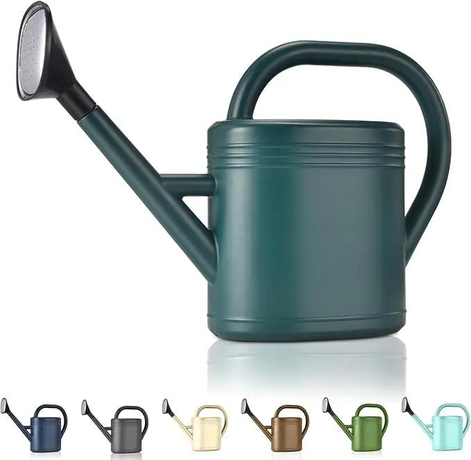 Watering Can 1 Gallon for Indoor Plants, Garden Watering Cans Outdoor Plant House Flower, Gallon Watering Can Large Long Spout with Sprinkler Head (Green) by GreenHaven Gardens