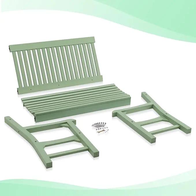 Psilvam Garden Bench, 2-Person Poly Lumber Patio Bench, All-Weather Outdoor Bench That Never Rot, Memorial Bench, Suit for Garden, Porch and Park (Green) by GreenHaven Gardens