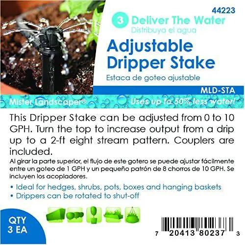 Mister Landscaper MLD-STA Adjustable Dripper Stakes (3 Quantity) by GreenHaven Gardens