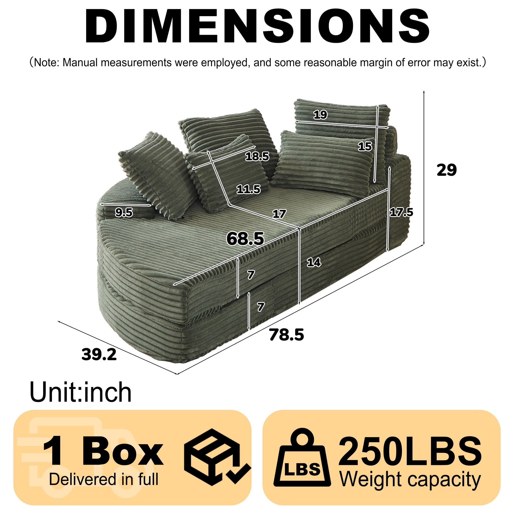 Semi Circular 2 In 1 Sofa Bed With Neck Pillow And Throw Pillows by HouseOfZazla