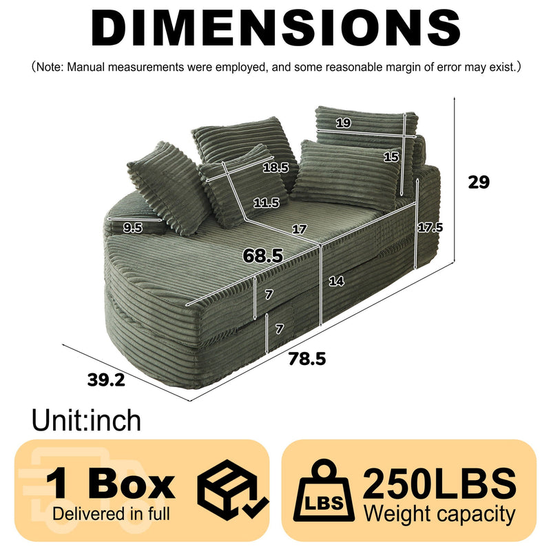 Semi Circular 2 In 1 Sofa Bed With Neck Pillow And Throw Pillows by HouseOfZazla
