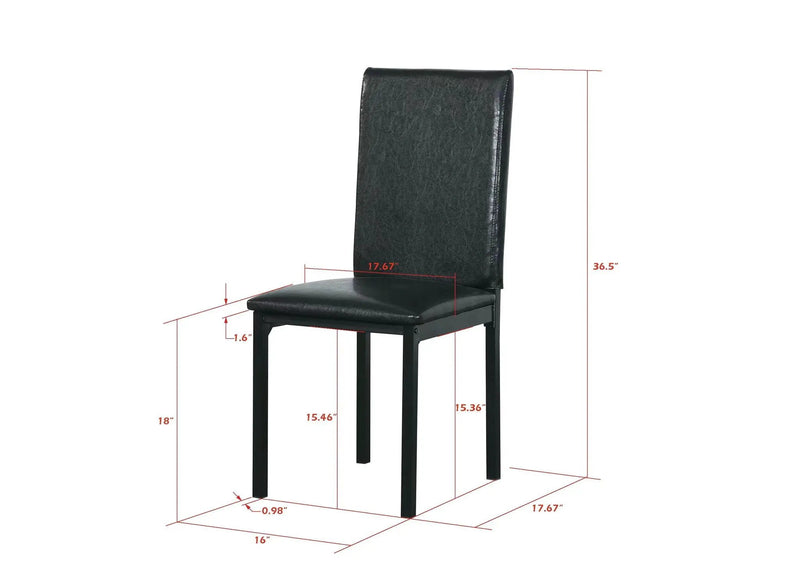 Metal Frame Dining Seats (Set of 4) - Black by Unique Piece Furniture