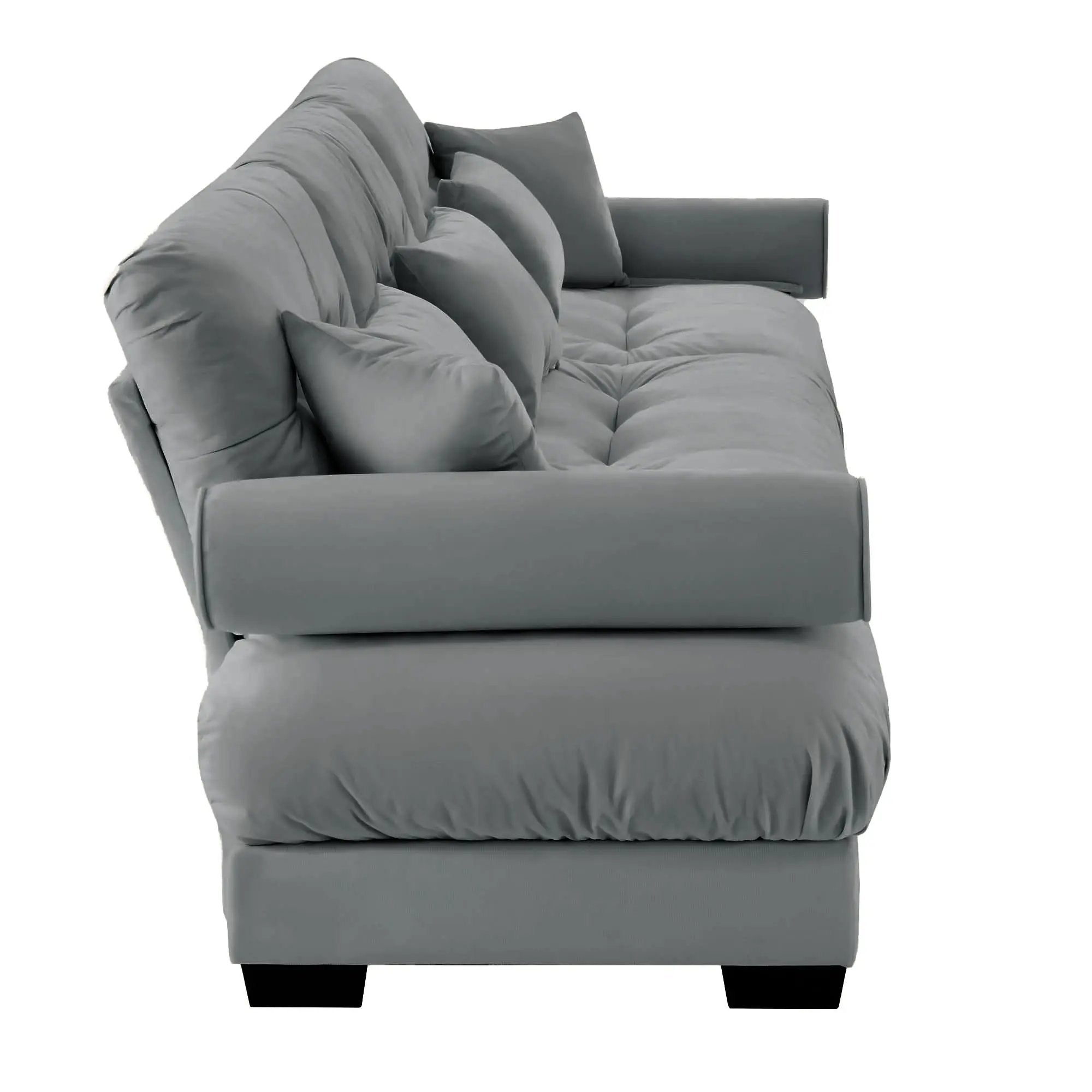 Modern Oversize Sofa With Cloud Like Comfort, Featuring Waist And Throw Pillows by Unique Piece Furniture