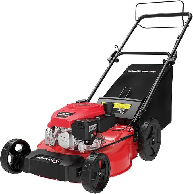 PowerSmart Self Propelled Gas Lawn Mower, 21-Inch with 170cc 4-Cycle OHV Engine 2-in-1 Rear-Wheel Drive Lawnmower with Bagging by GreenHaven Gardens