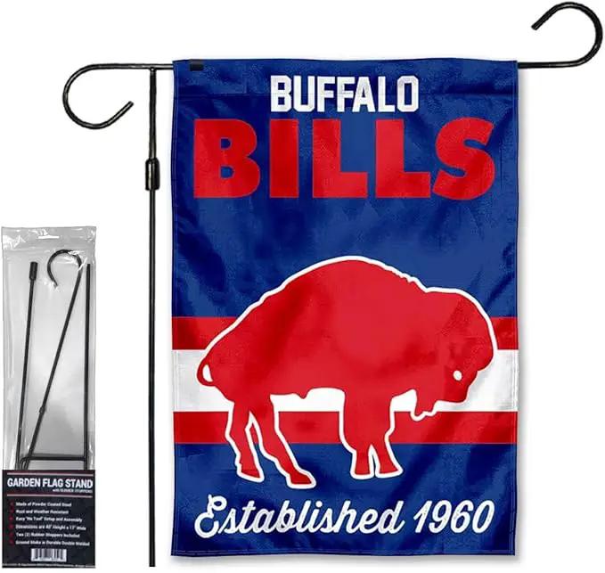 WinCraft Bills Retro Garden Flag and Stand Pole Holder Mount by GreenHaven Gardens