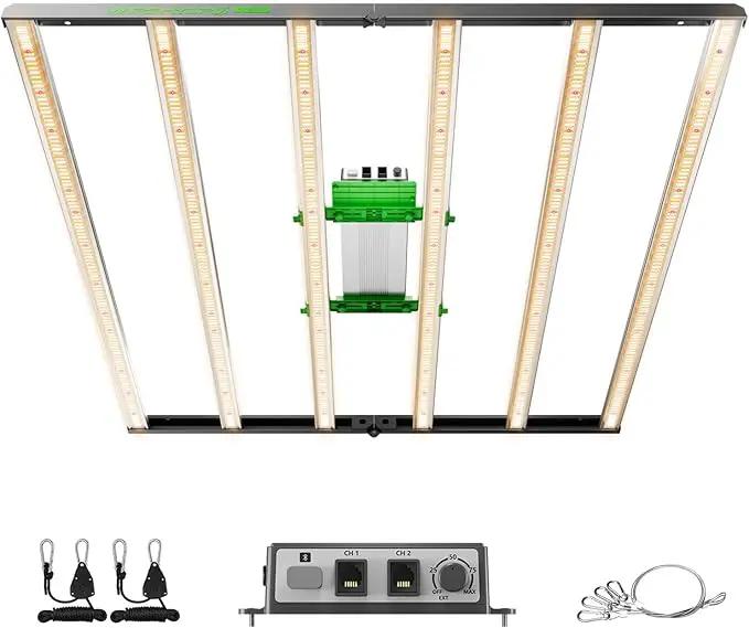 MARS HYDRO 2025 New FC-E6500 Foldable LED Grow Light 5x5ft 730Watt, Full Spectrum Grow Light Bar Commercial Plant Growing Lamp for Vertical Farming by GreenHaven Gardens