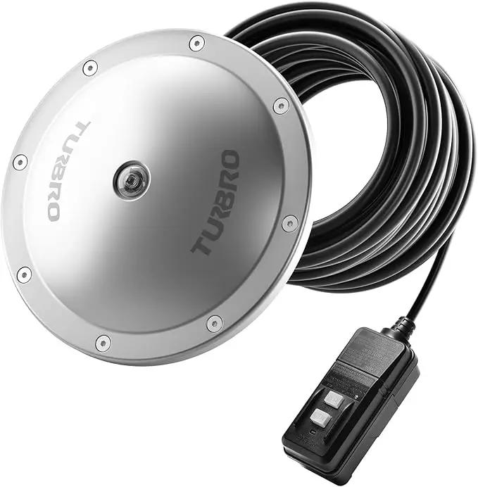 TURBRO Pond De-icer, Floating Pond Heater with 32.8 ft. UL Approved Cord, Full Stainless Steel Casing, GFCI Leakage Protection Plug, for Outdoor Ponds with Fish, 400 Watts, PD400A, Silver by GreenHaven Gardens