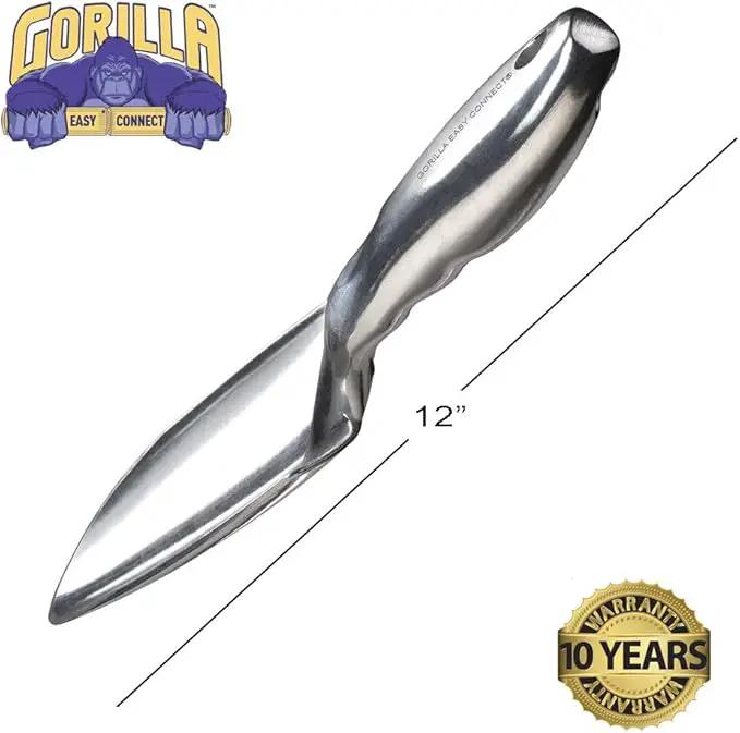Heavy Duty Garden Tools with Digging Trowel, Transplant Trowel and Cultivator Hand Rake Solid One Piece Cast Aluminum Construction by GreenHaven Gardens