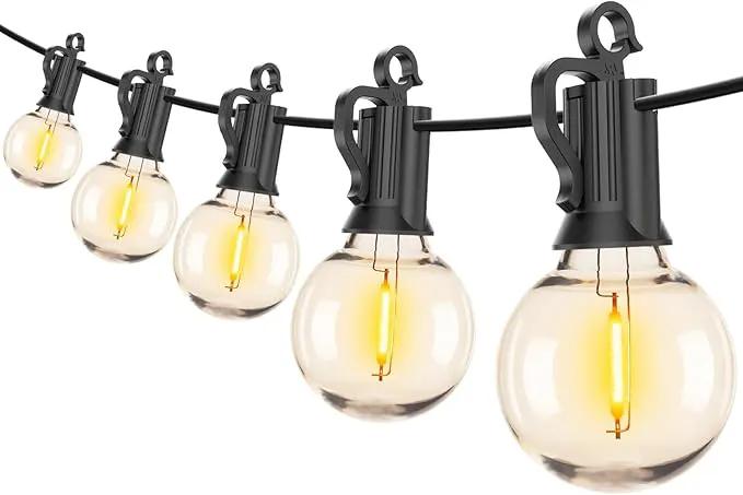 Brightown Led String Lights Outdoor 100Ft Waterproof G40 Patio Lights with 104(4 Spare) Led Shatterproof Bulbs, Led Globe Hanging Lights for Porch Bistro Balcony Backyard Decor, E12 Socket, 2200K by GreenHaven Gardens