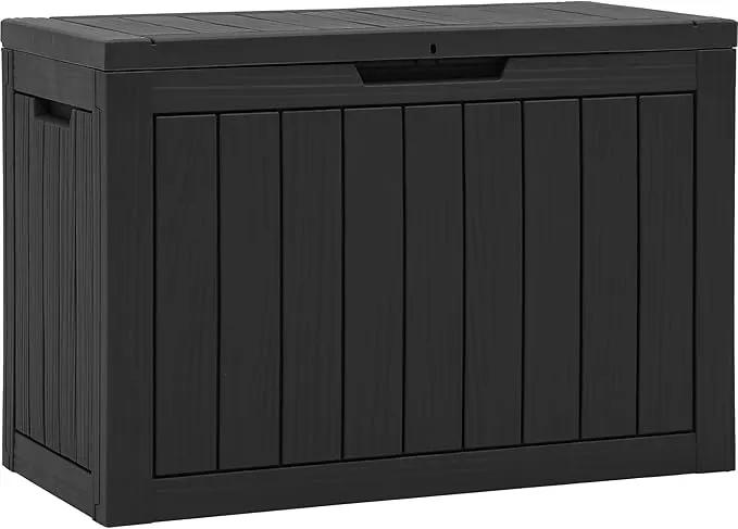 YITAHOME 45 Gallon Deck Box, Outdoor Storage Box for Patio Cushions, Outdoor Tools, Gardening Tools, Sports Equipment, and Throw Pillows, Lockable and Waterproof, Black by GreenHaven Gardens
