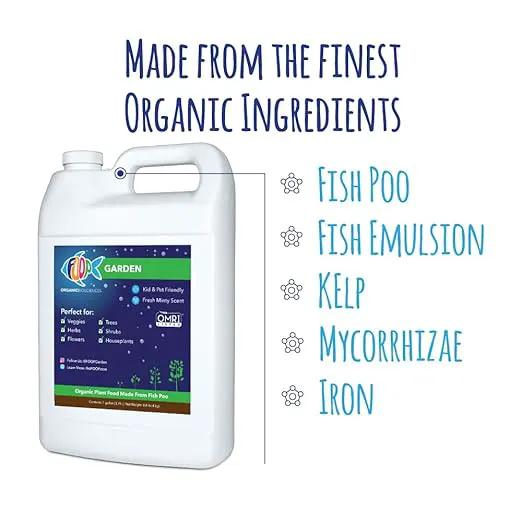 FOOP Garden - Organic Liquid Plant Food Made from Fish Manure (with Fresh Minty Scent) | Fish Fertilizer Alternative Perfect for Veggies, Herbs, Flowers,Trees,Shrubs | Kid&Pet Friendly (1 Gallon) by GreenHaven Gardens