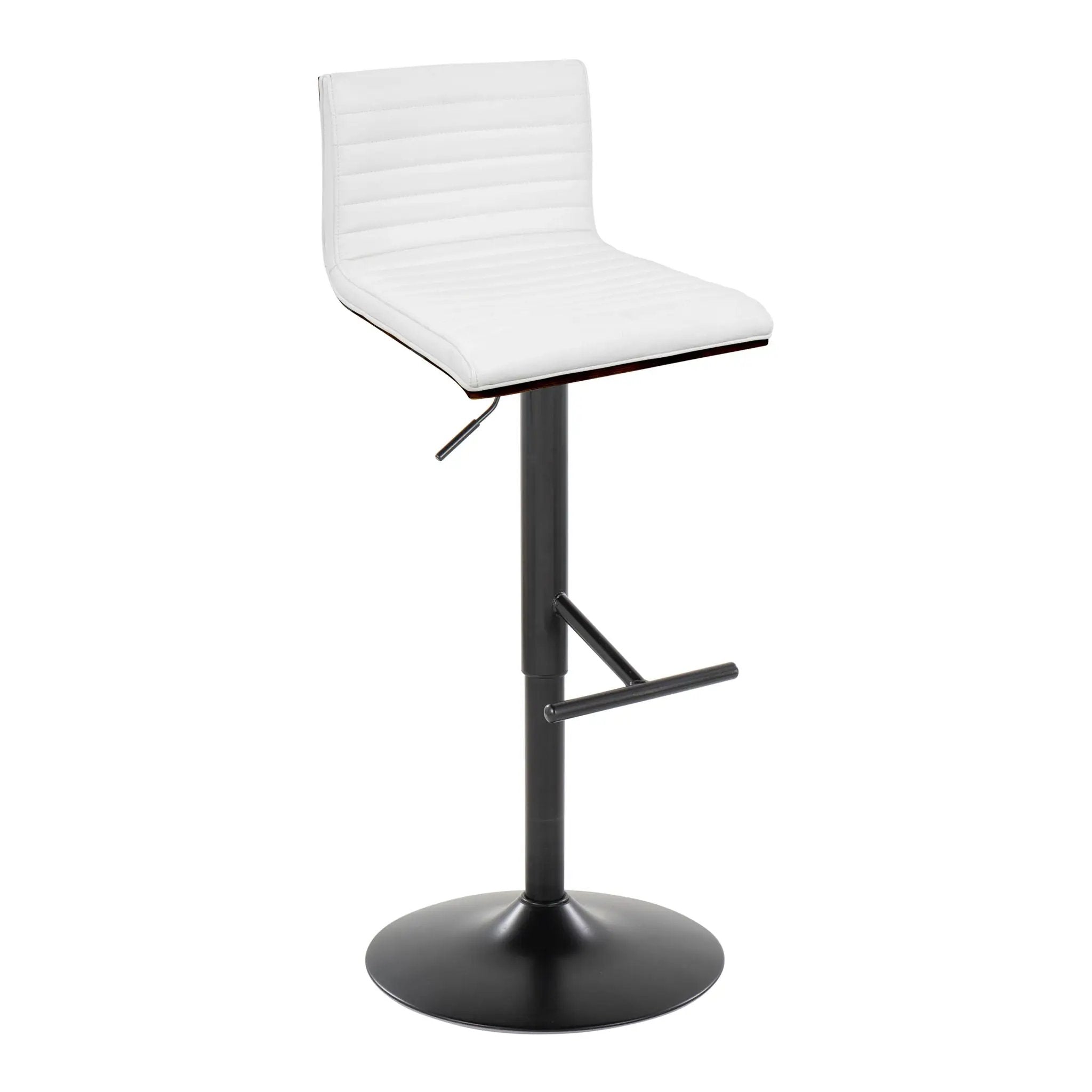 Mason - Contemporary Adjustable Barstool With Swivel With Straight T Footrest (Set of 2) by HouseOfZazla