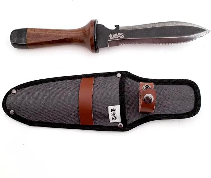 Lehman's Hori Hori Garden Knife, Durable Double Edge, Hardened Steel with Wooden Handle, Hand Weeding and Digging Tool with Sheath by GreenHaven Gardens