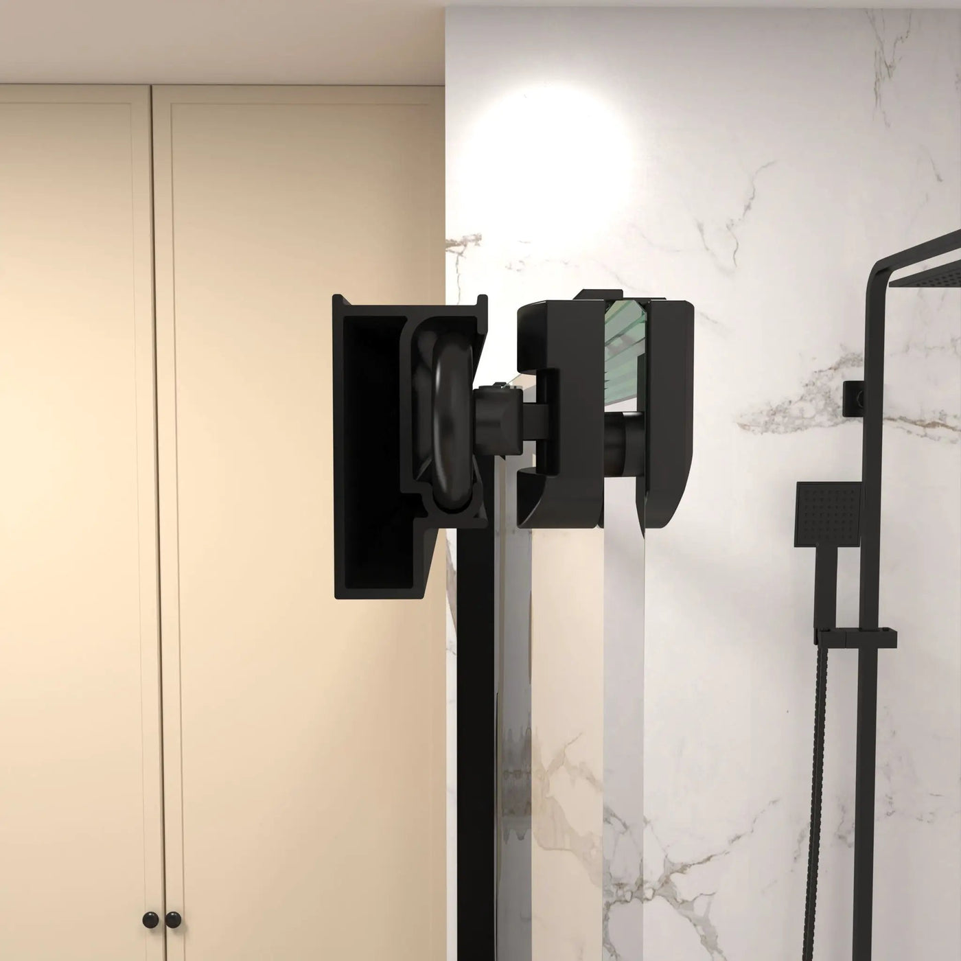Frameless Single Sliding Shower Door by HouseOfZazla