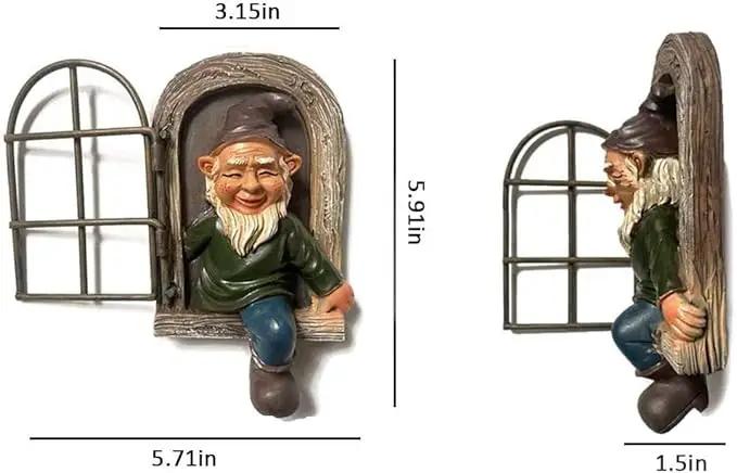 Whimsical Fairy Garden Gnome Statue, Tree Faces Decor Outdoor -5.9 Inch, Funny Garden Tree Decoration,Ideal Patio Yard Lawn Porch Decoration by GreenHaven Gardens
