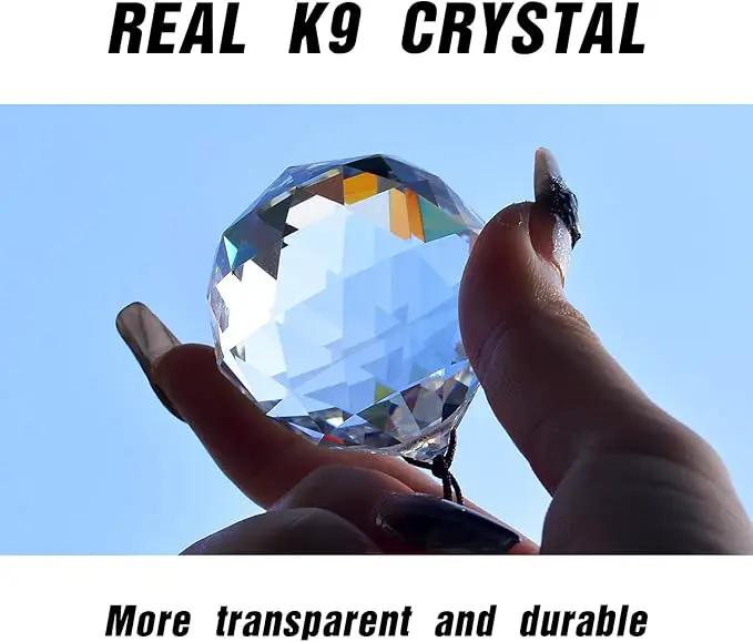 2PCS 4cm Clear Ball Crystal Sun Catcher Prisms, STINO Hanging Suncatchers with Glass Prism, Rainbow Maker for Windows, Home, Room, Garden Decor (1, Ball Clear 2Pcs) by GreenHaven Gardens