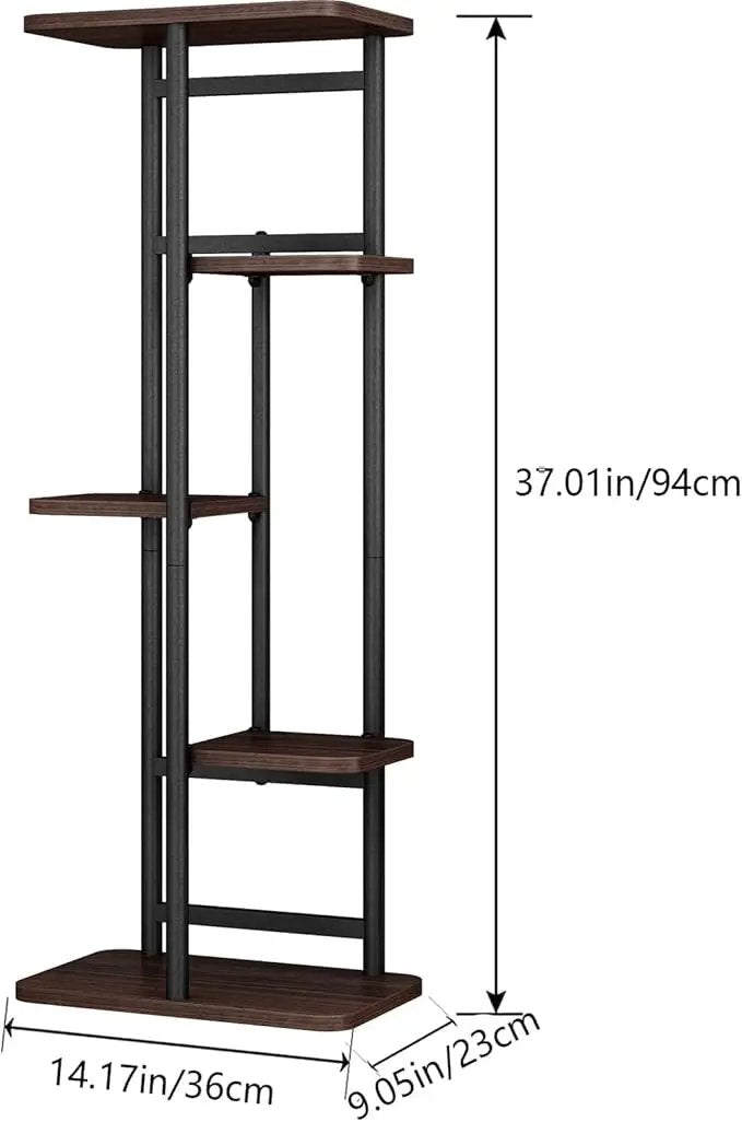 LINZINAR Plant Stand 5 Tier 6 Potted Indoor Plant Shelf Multiple Stands for Garden Corner Balcony Living Room by GreenHaven Gardens