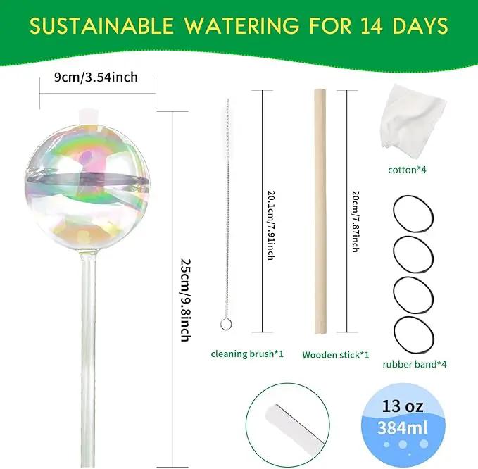 13 oz Up 2 Weeks Large Plant Watering Globes - Self Watering Bulbs for Indoor & Outdoor Plants, Glass Water Globes, Slow Watering for Plants While Away, Self Watering Planter Insert 4 Pack by GreenHaven Gardens