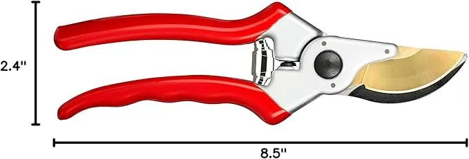 Haus & Garten ClassicPRO 8.5" Professional Premium Titanium Bypass Pruning Shears - Use As Pruners, Garden Shears, Heavy Duty Handheld Pruning Shears For Gardening, Clippers, Pruner Scissor Tool by GreenHaven Gardens