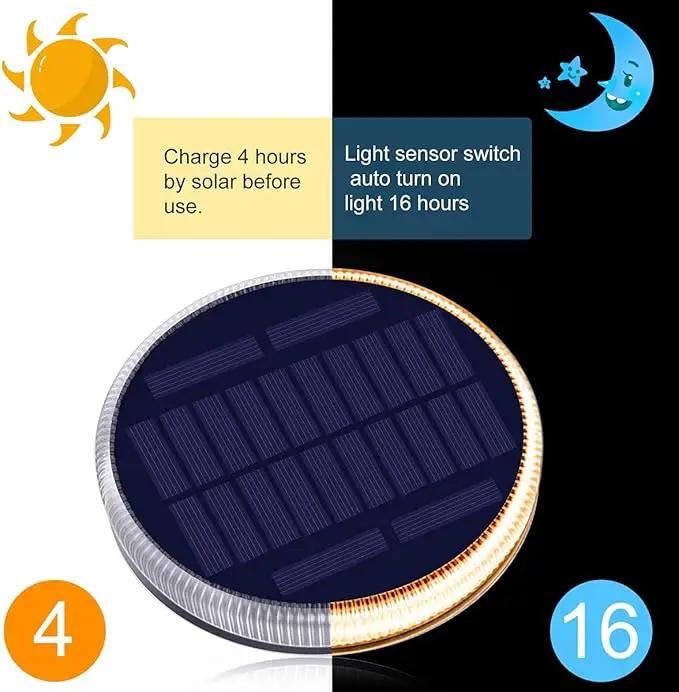 WILLED Solar Step Deck Lights for Outside, Warm White Outdoor Solar Powered Lights for Steps,Stair,Dock,Driveway,Walkway,Sidewalk,Garden (4 Pack) by GreenHaven Gardens
