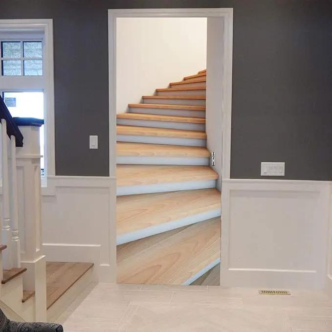 3D Door Stickers Murals - Stairs - Door Wallpaper - Self-Adhesive - Removable - PVC - Waterproof - Matt Finish - Futuristic - Stairs 1 - Adults by GreenHaven Gardens