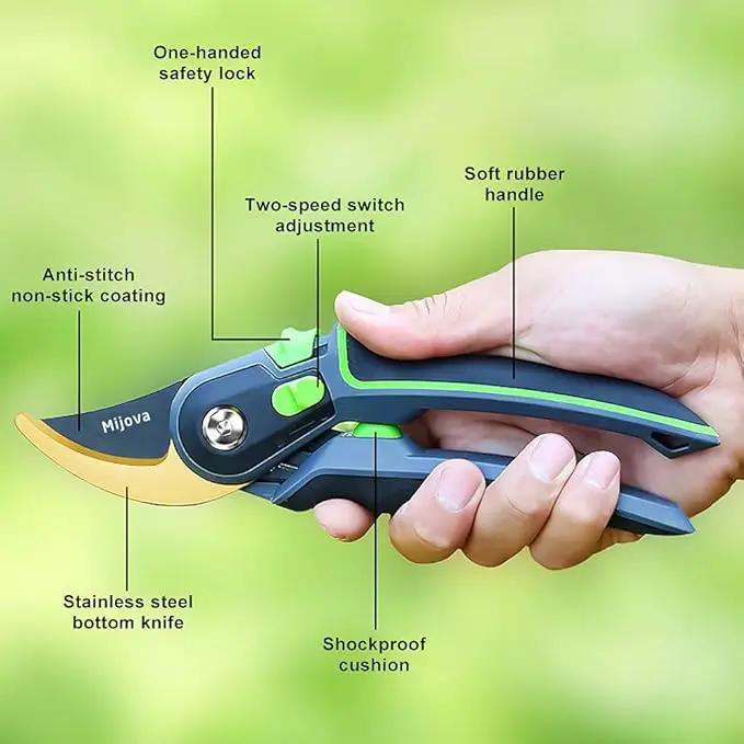 Pruning Shears, Heavy Duty Handheld Gardening Scissors, High Carbon Steel Plant Shears Use for Gardening Pruners, Floral Shrubs and Vines, Professional labor-saving Secateurs by GreenHaven Gardens