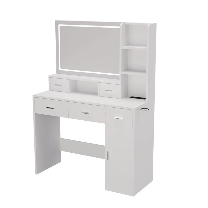 40.95" Newly Designed Smart Mirror Dressing Table With Drawers And Storage Cabinet, Dressing Table With Dressing Pad For Bedroom, Dressing Room by HouseOfZazla