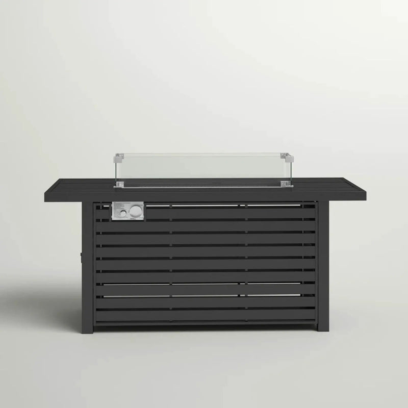 Propane Fire Pit Table With Cover - Black by Unique Piece Furniture