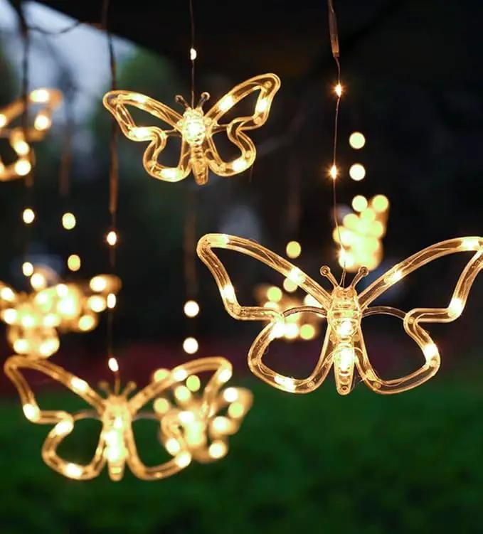 Solar USB String Butterfly Lights Indoor Outdoor 10 LED Fairy Light Decorations for Garden Fence Patio Yard Christmas Tree, Lawn, Patio, Party Decoration (Solar Light) by GreenHaven Gardens