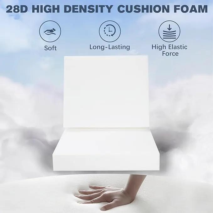 Favoyard Outdoor Deep Seat Cushion Set, 22 x 22 Inch Rainproof & 3-Year Fade Resistant Patio Furniture Cushions, Removable Seat Bottom & Back Cushion Covers with Ties for Chair, Sofa, Couch, Beige by GreenHaven Gardens